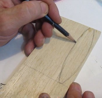 draw out the ship on balsa wood