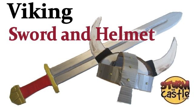 A viking sword and helmet