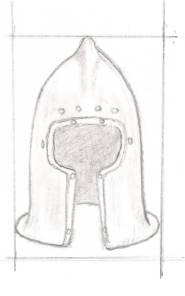 Medieval Knight Helmet drawing - D