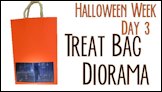 a diorama in a trick or treat bag 