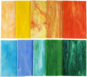 various colors of opaque glass