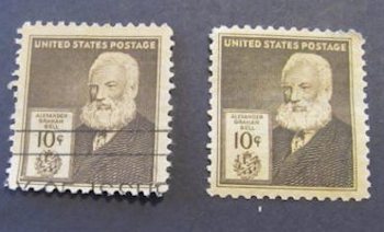 A canceled and a mint stamp