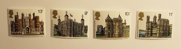 Four stamps of British Castles