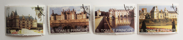 Stamps of fouir french castles